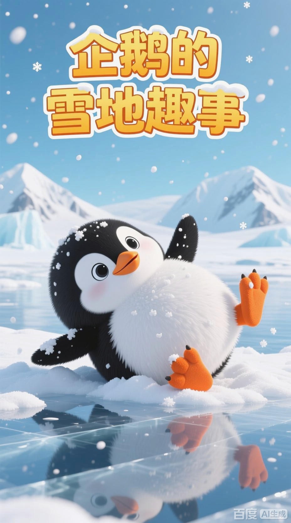 企鹅雪地趣事，萌态百出