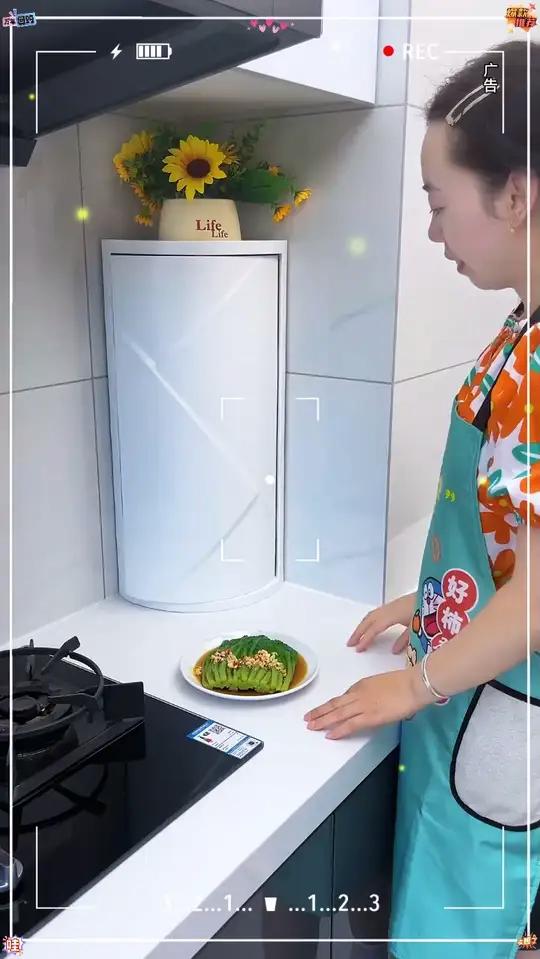 厨房置物架调料调味品专用储物转角柜台面壁挂三角旋转收纳架神器