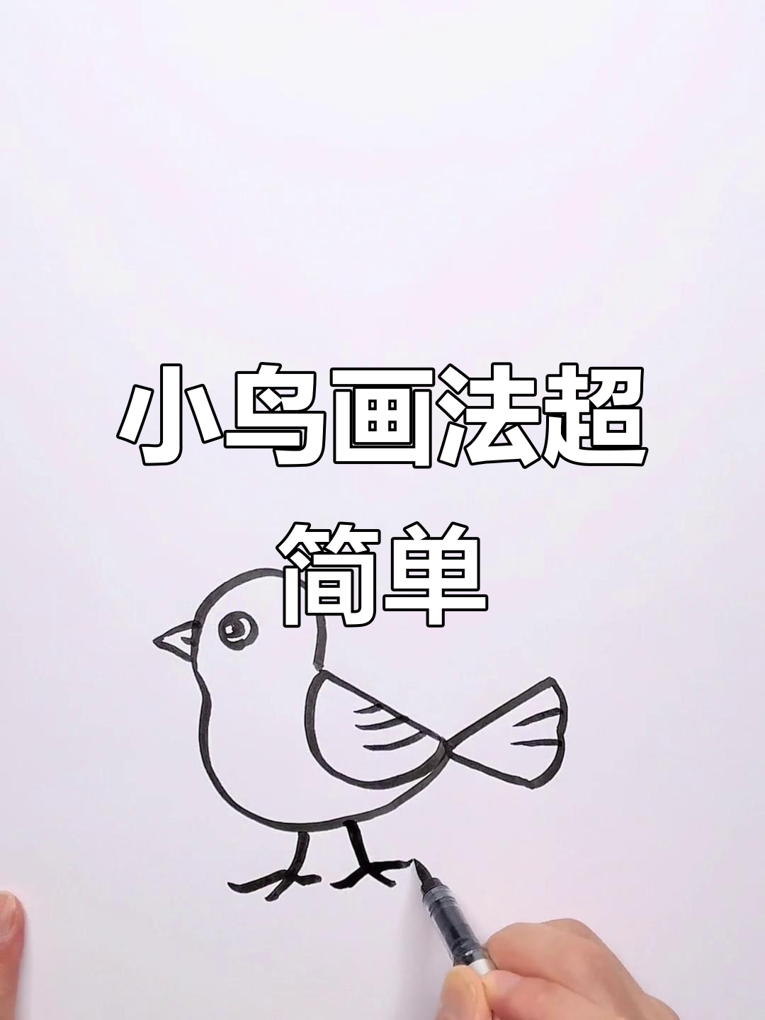 3岁宝宝轻松学会小鸟简笔画,简单又有趣