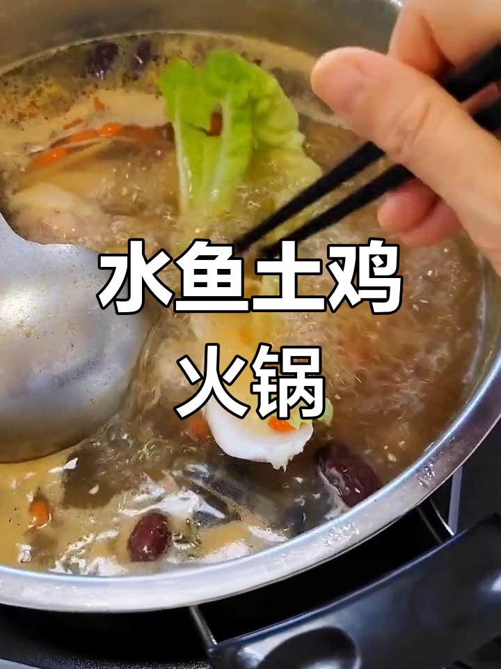 广东特色水鱼土鸡火锅,汤底清补凉,肉质鲜嫩