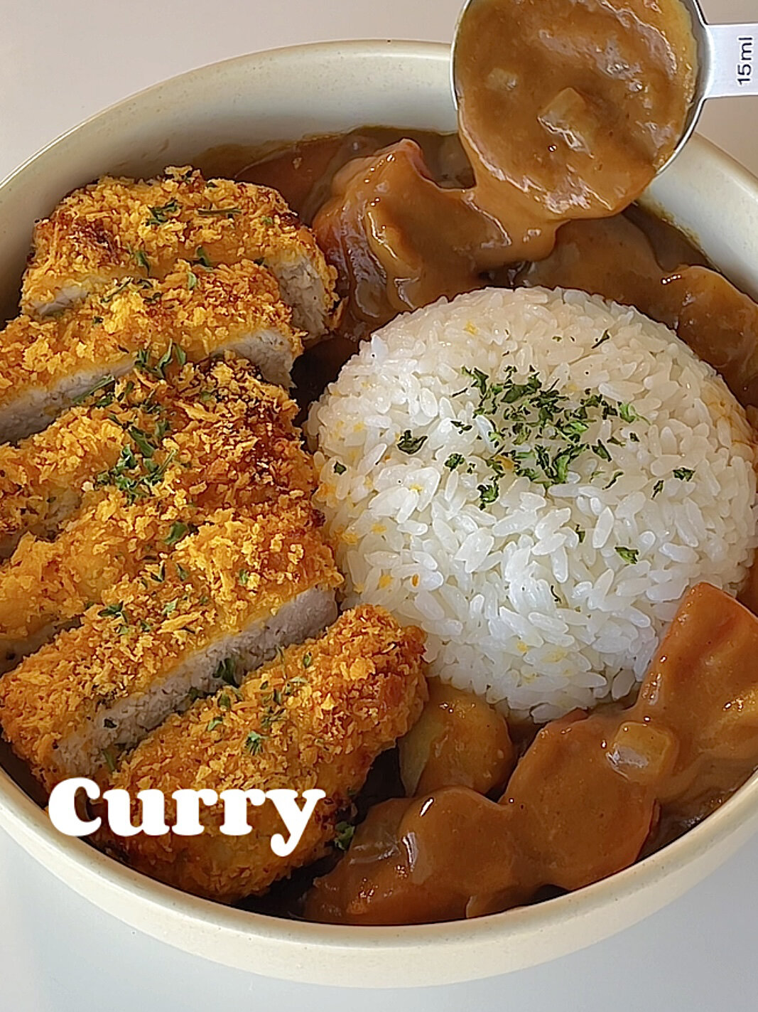 日式咖喱猪排饭酥脆爆汁好吃到舔盘