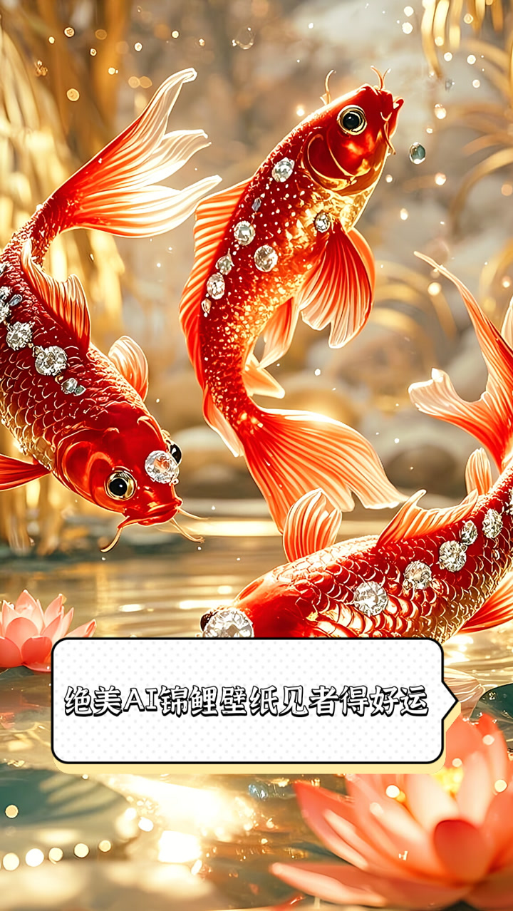 绝美AI锦鲤壁纸，见者得好运