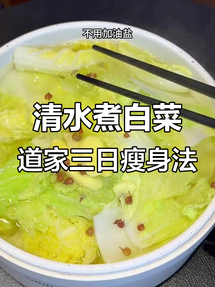 道家四秘清水煮白菜,三天轻断食,刮油又解饿