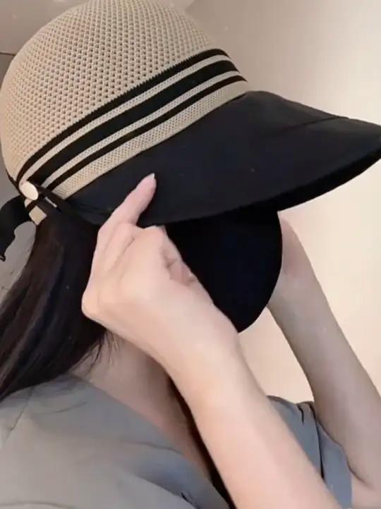 加长帽檐网顶鸭舌帽女春夏大头围时尚百搭遮阳百搭遮阳帽遮阳防晒太阳帽帽子帽子控看过来R