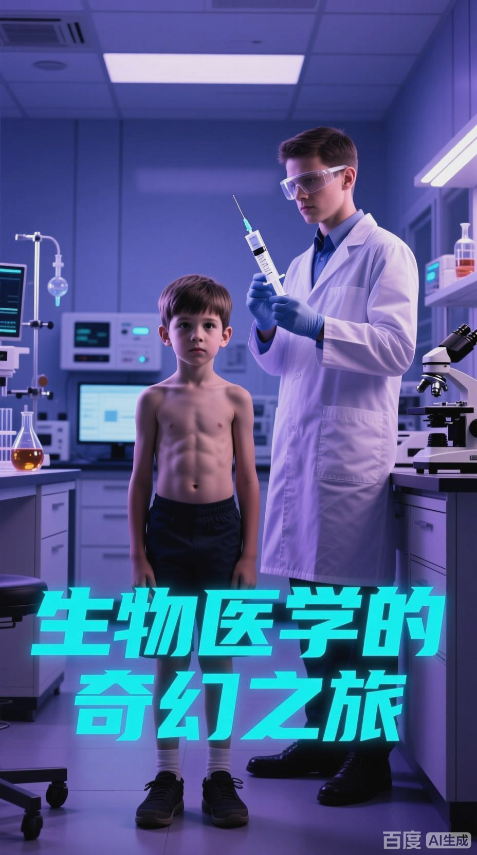 短发男孩变身肌肉男