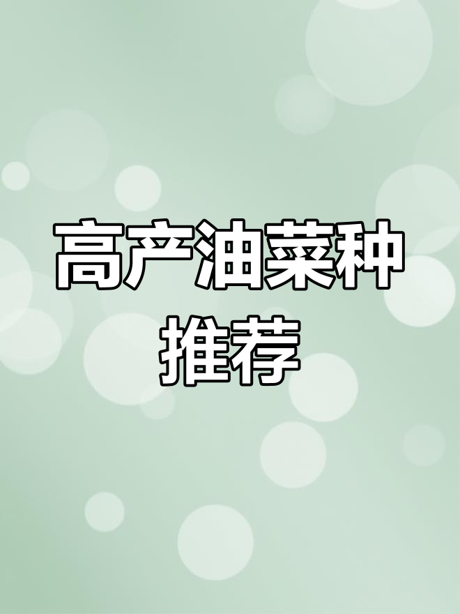 油菜籽选对品种,矮杆抗病、高油产量轻松实现!