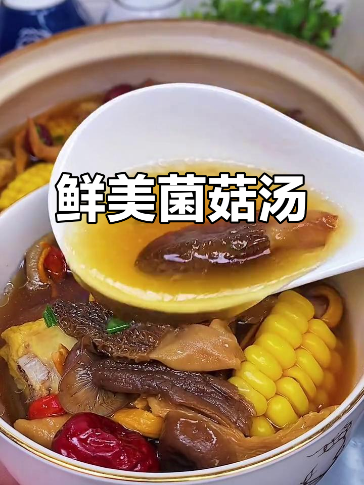 秋冬必备!鲜甜菌菇汤,排骨玉米搭配松茸炖出美味