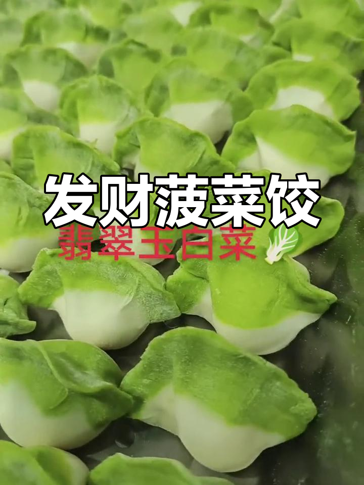 纯手工翡翠玉白菜饺子,寓意发财迎新年