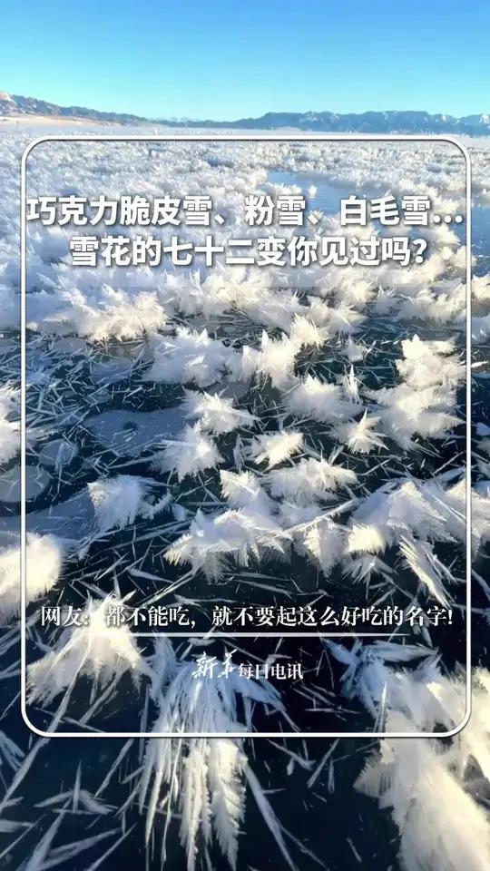 巧克力脆皮雪、粉雪、白毛雪……雪花的七十二变你见过吗?网友:都不能吃,就不要起这么好吃的名