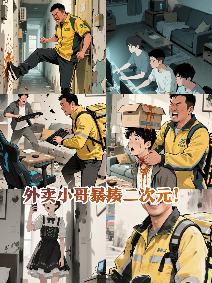 外卖小哥上门送餐,竟暴揍二次元宅男!