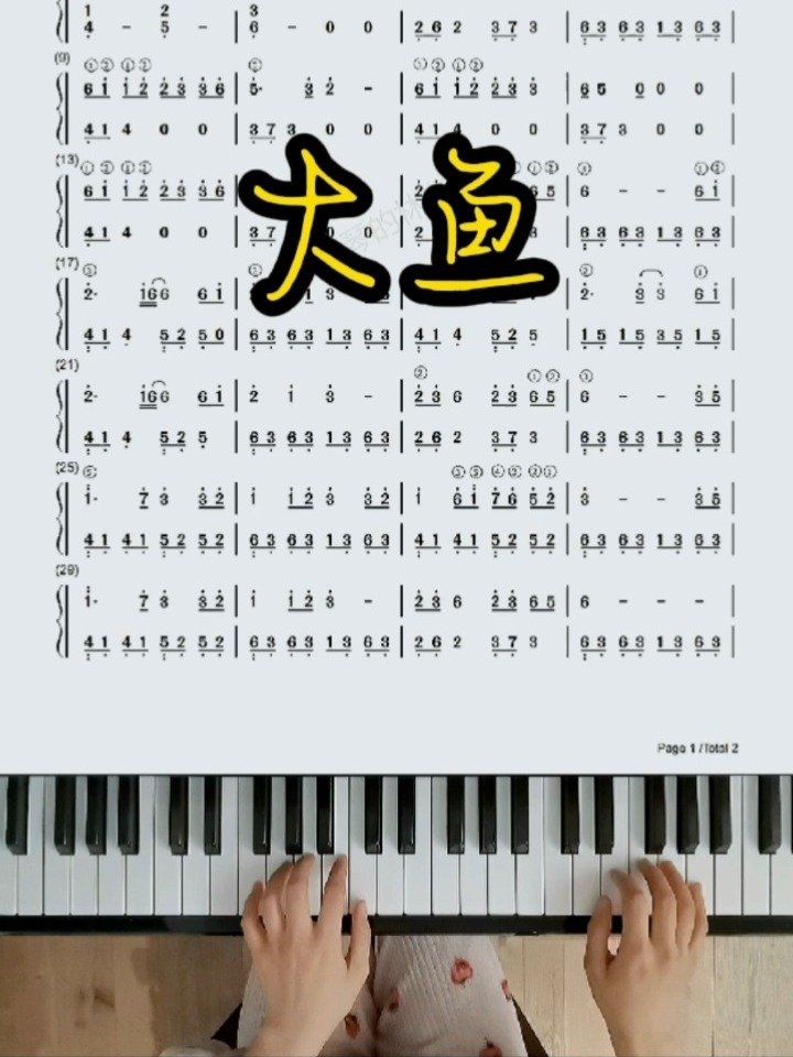 《大鱼》指法标注都有啦,快跟着学起来吧!