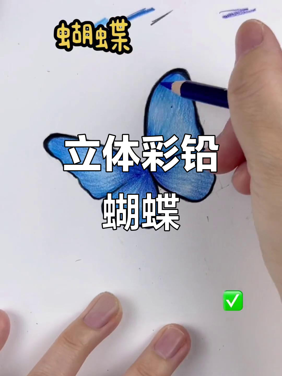 超级简单彩铅蝴蝶,轻松画出立体感