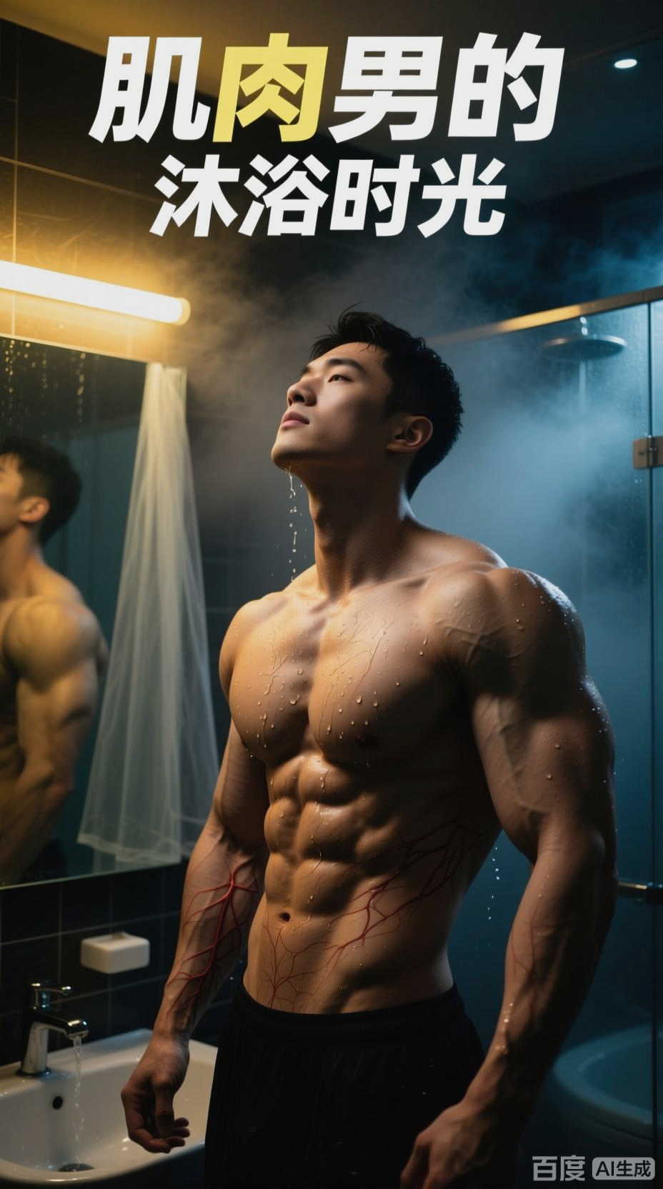 肌肉男的沐浴时光