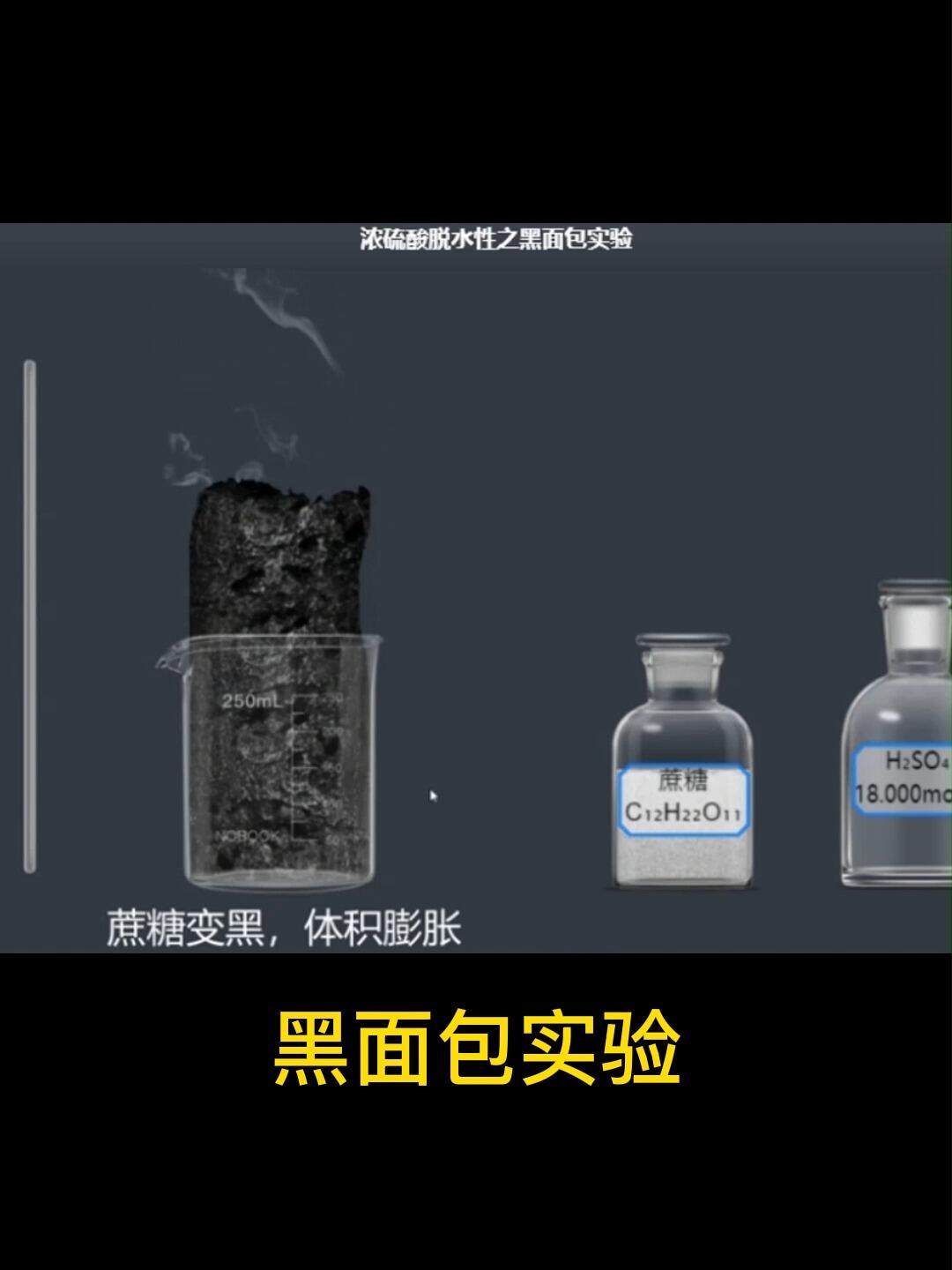 黑面包实验——浓硫酸脱水性