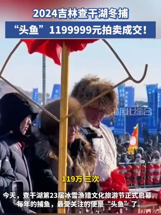 2024吉林查干湖冬捕,“头鱼”1199999元拍卖成交!