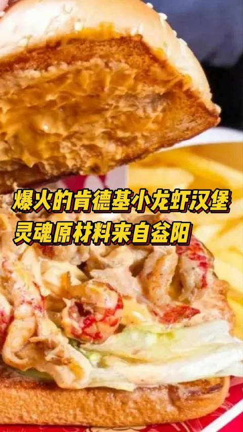 「肯德基小龙虾汉堡原材料来自益阳」肯德基小龙虾汉堡,中西结合的搭配,俘获了不少吃货的心,风