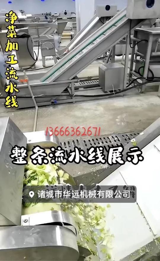 白菜加工流水线,华远机械预制菜加工流水线 净菜加工 设备生产厂家 果蔬清洗机