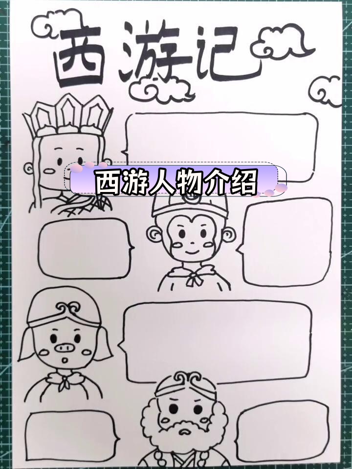 西游记人物手抄报,轻松学画画