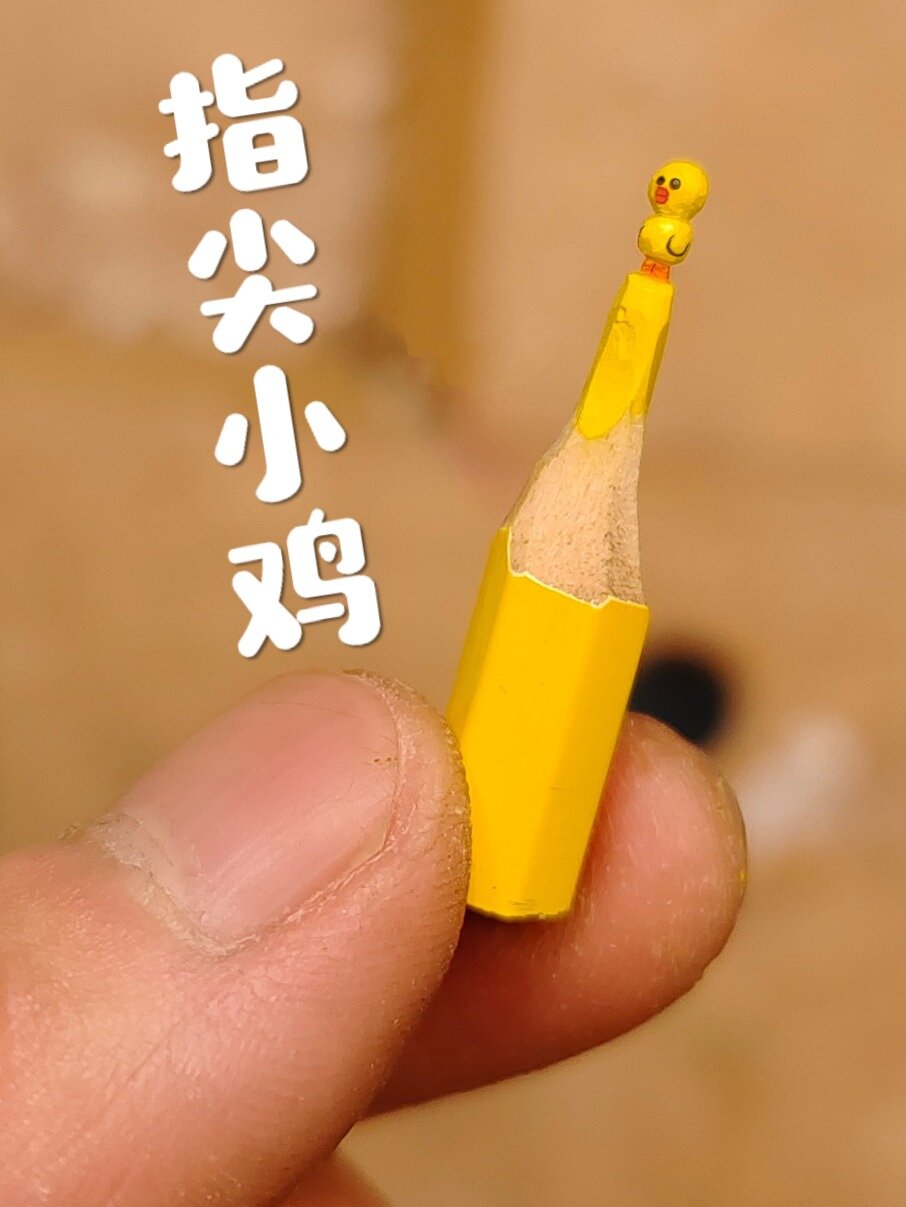 指尖上的莎莉鸡铅笔雕刻教程~