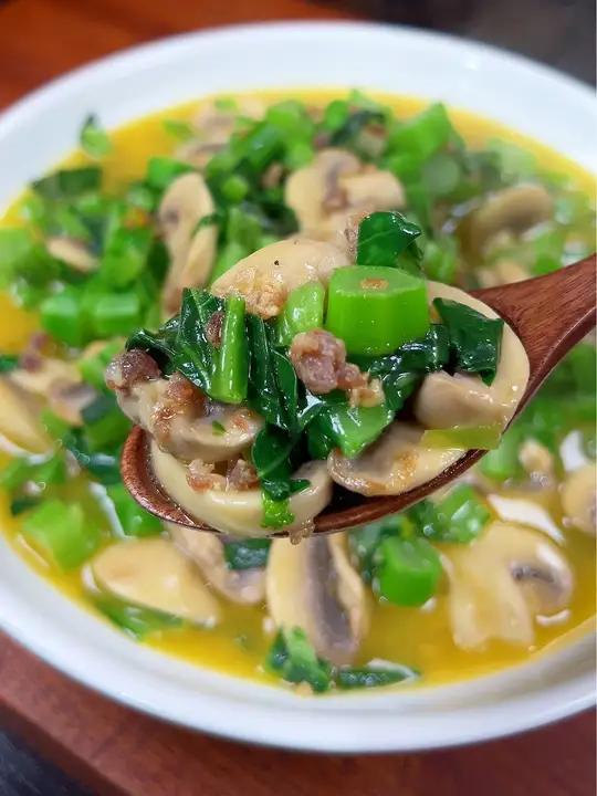 每天大鱼大肉吃腻了,你一定要试试这道清爽解腻的 口蘑烧菜心 大人小孩都喜欢 家常菜 温州美