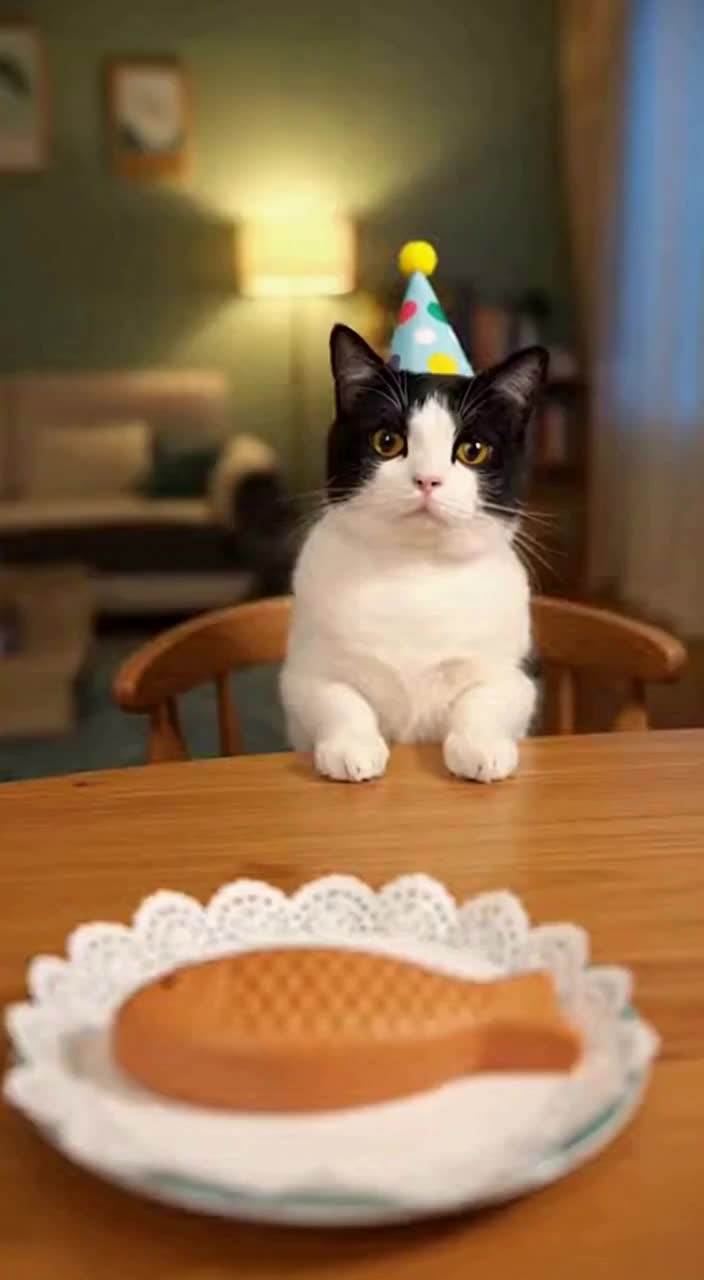 鱼蛋糕在前，它却只想爸爸抱~