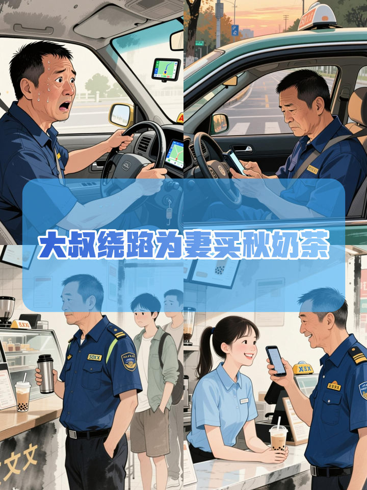 不会点外卖的出租车大叔,绕了好多弯只为给老婆买立秋第一杯奶茶