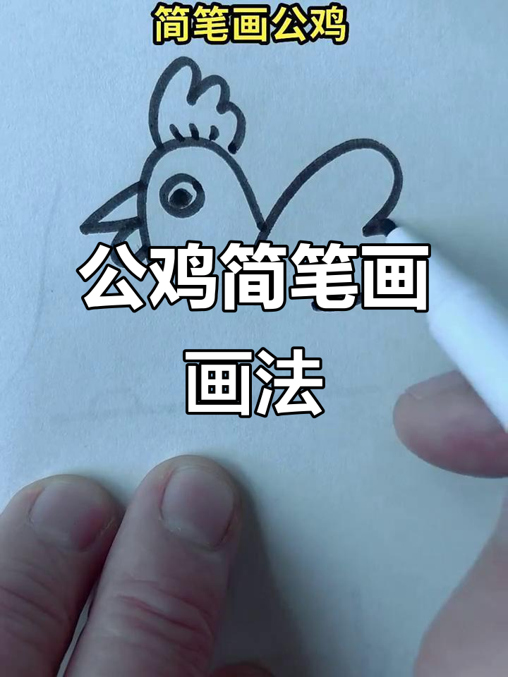 简单公鸡简笔画教程，轻松学会！