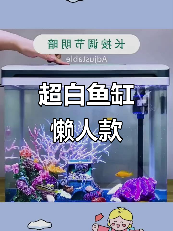 免换水自循环鱼缸,超白玻璃桌面设计,家用观赏金鱼必备