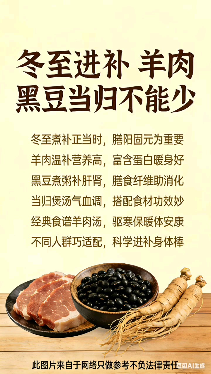 冬至进补:羊肉黑豆当归不能少