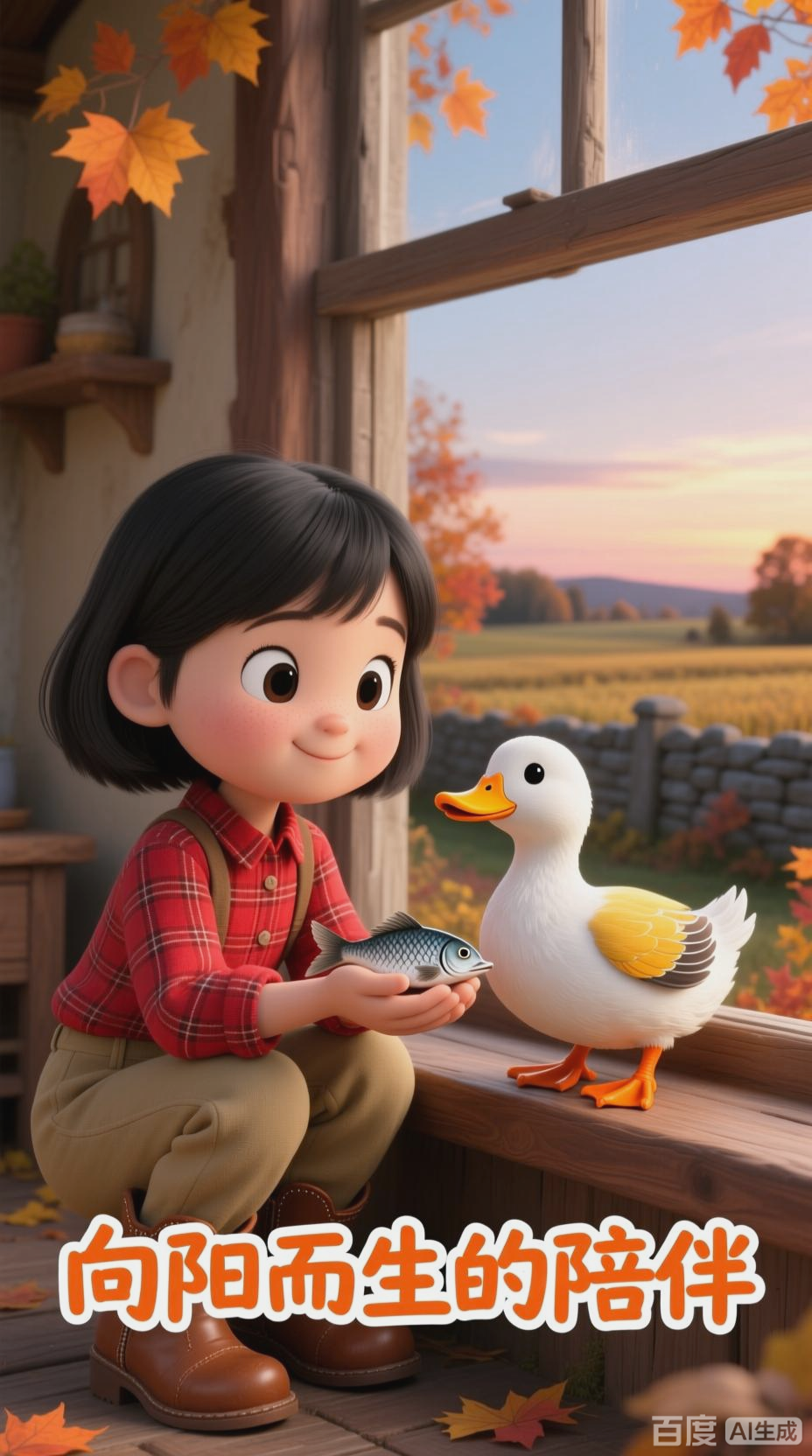 小女孩与小鸭子的成长之旅