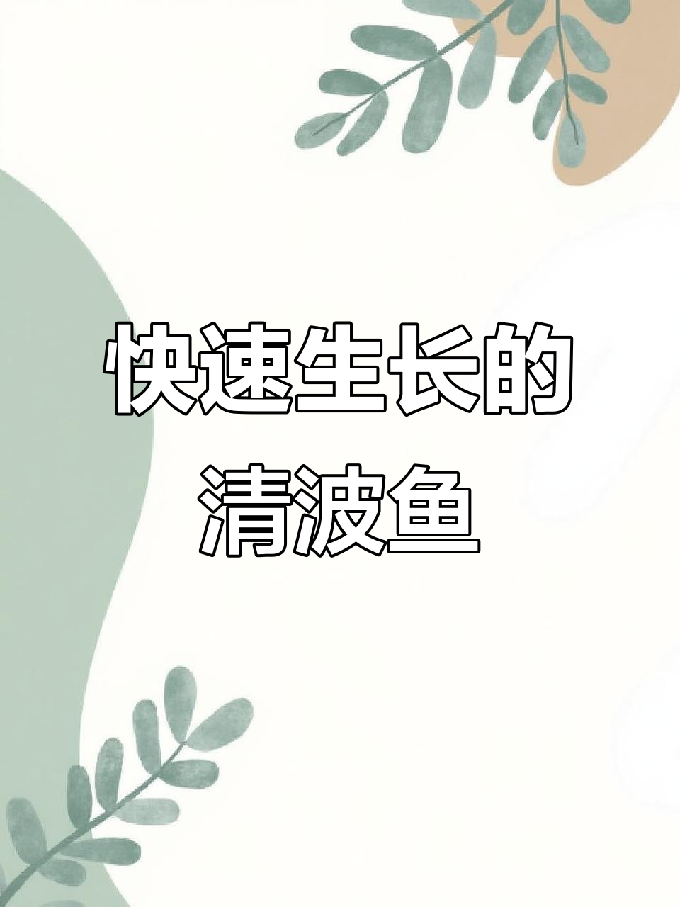 清波鱼吃青苔,一年能长15斤!