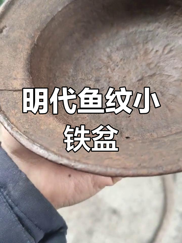 明代鱼纹小铁盆,线条流畅如活物,宋代风格尽显