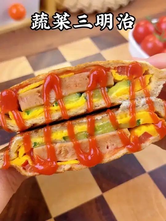 简单营养又好吃宝宝爱吃儿童美食早餐三明治Q