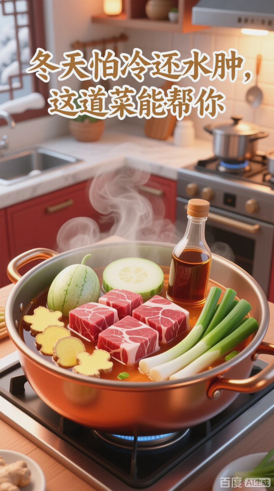 羊肉炖冬瓜，驱寒防水肿