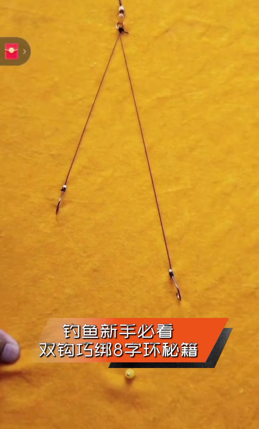 钓鱼新手必看,双钩巧绑8字环秘籍