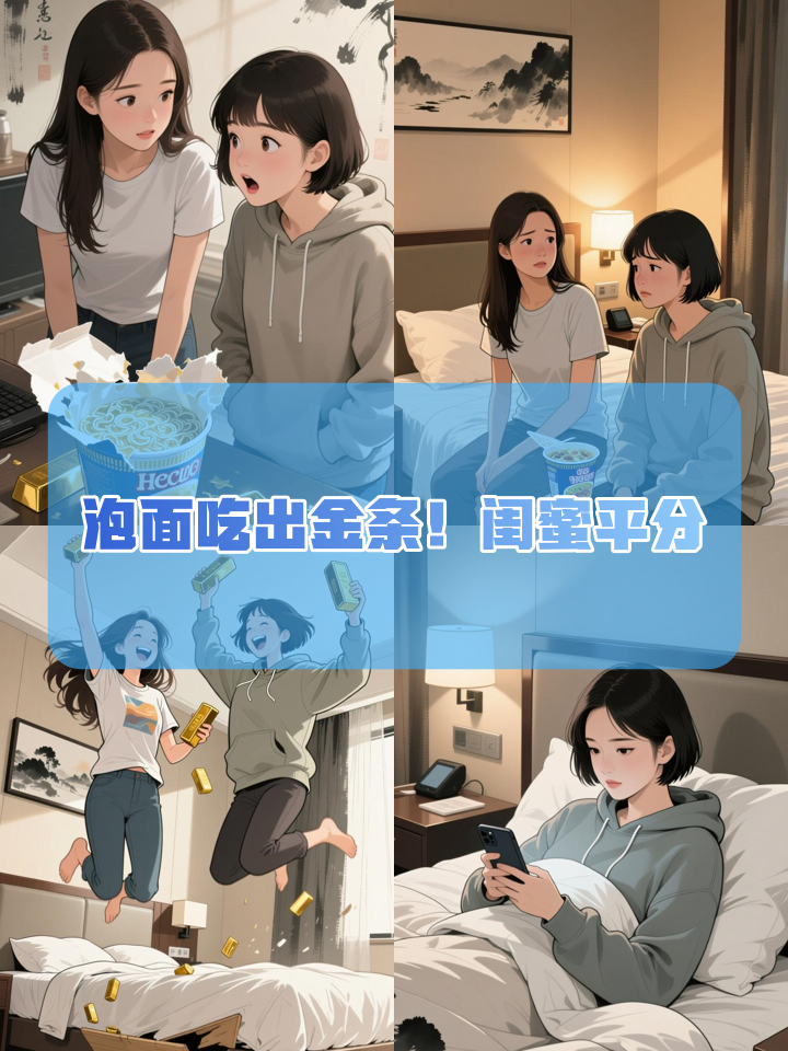 这也太幸运了！河南洛阳女子和闺蜜开封旅游半路饿了随意买泡面，竟在白象方便面里发现1克金条，