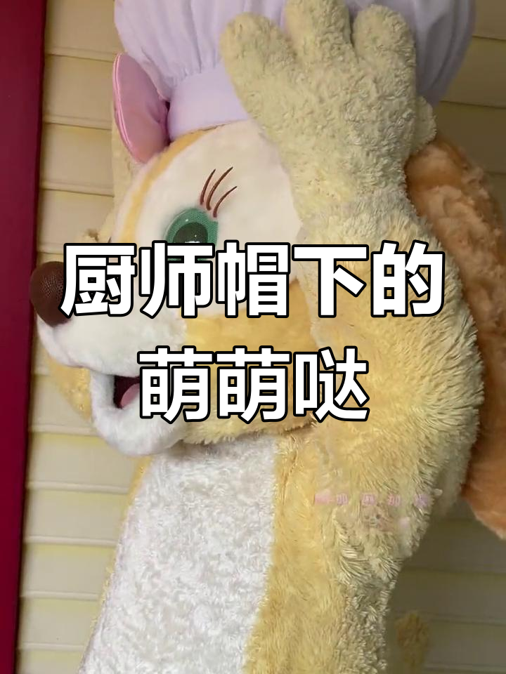 饼姐戴厨师帽,转脑袋超萌!亲手做蛋糕,可爱满分