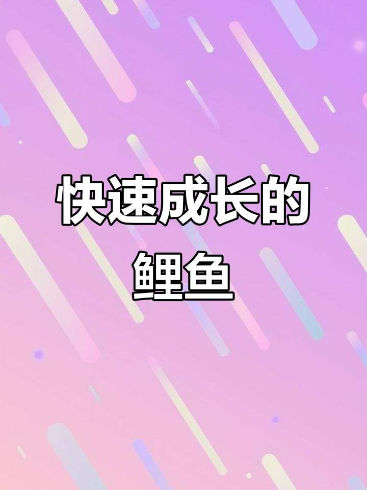 鲤鱼苗迅速成长,食性广泛,一年能长三四斤
