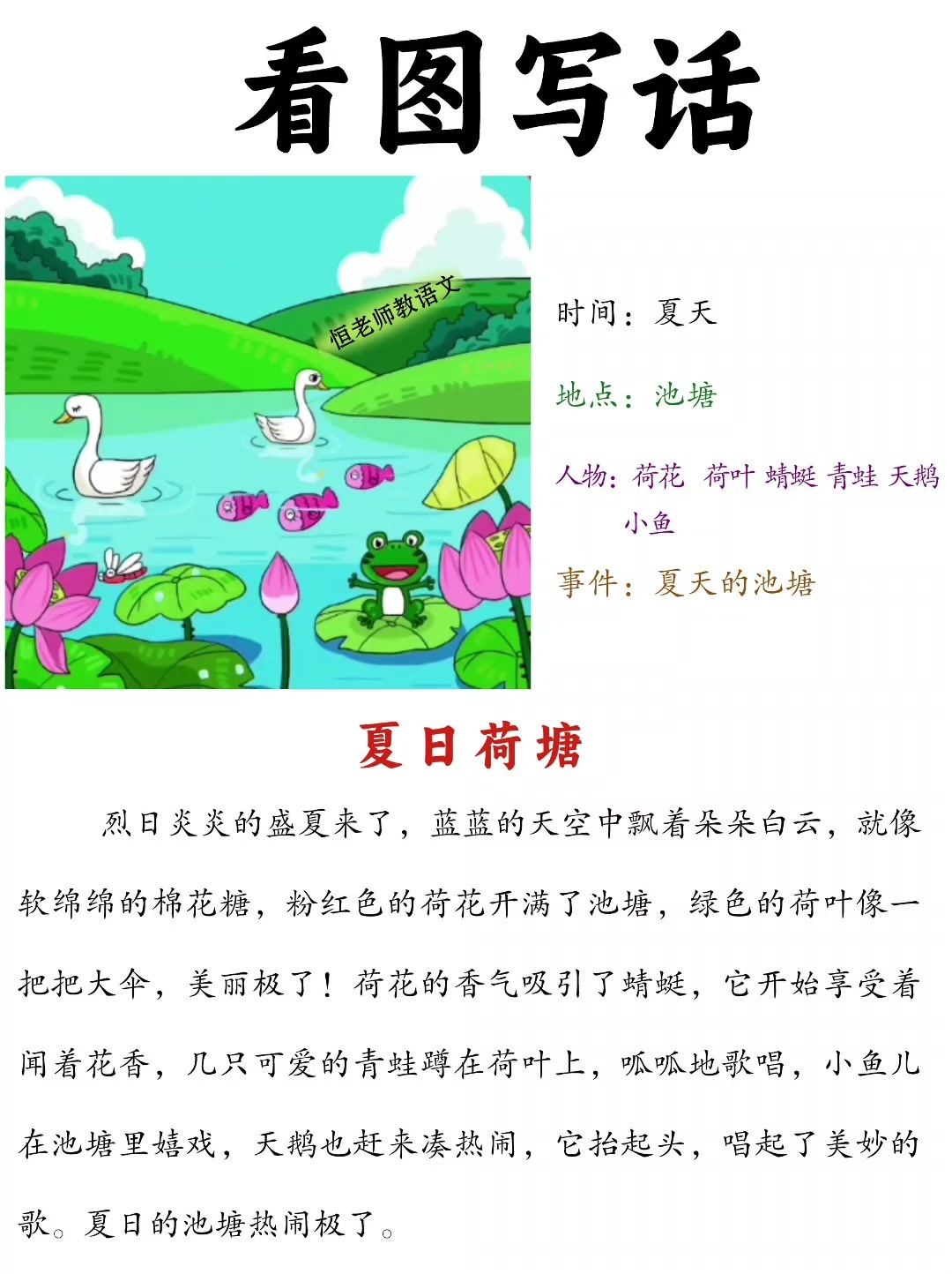 每日一更《看图写话》夏日荷塘