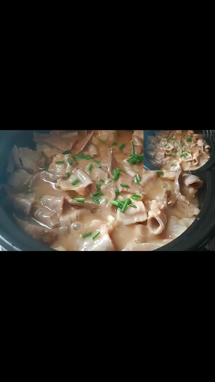猪肝粉肠的做法,无需一滴水,味道脆爽又嫩滑