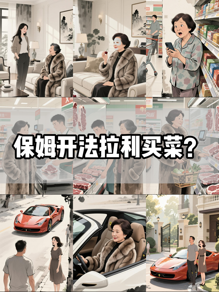 浙江一保姆晒工作日常：出门法拉利，买菜拿LV，没事在家打麻将