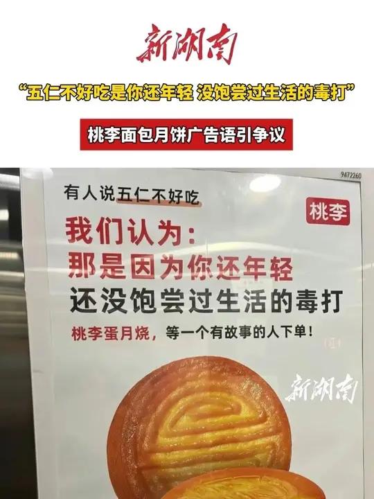 “五仁不好吃是你还年轻,没饱尝过生活的毒打”,桃李面包月饼广告语引争议。你怎么看(编辑 思