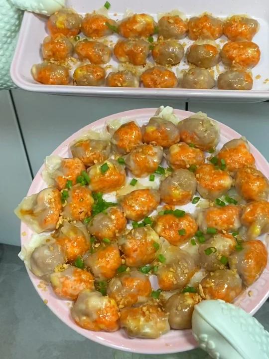 还得是网友!飞鱼籽蒸云吞绝了!全家一致好评