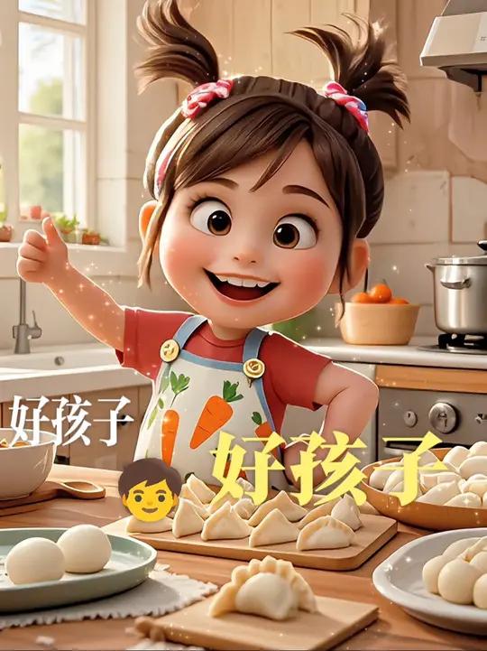 炒萝卜 炒萝卜 切切切 包饺子 包饺子 捏捏捏
