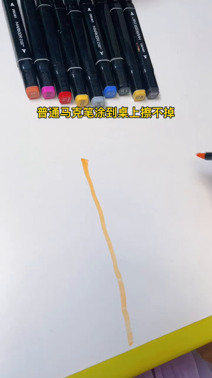 不用担心马克笔涂桌上就抹不掉了,这款水溶性