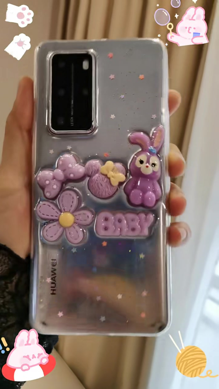 紫色立体星黛露可爱萌萌哒华为手机壳