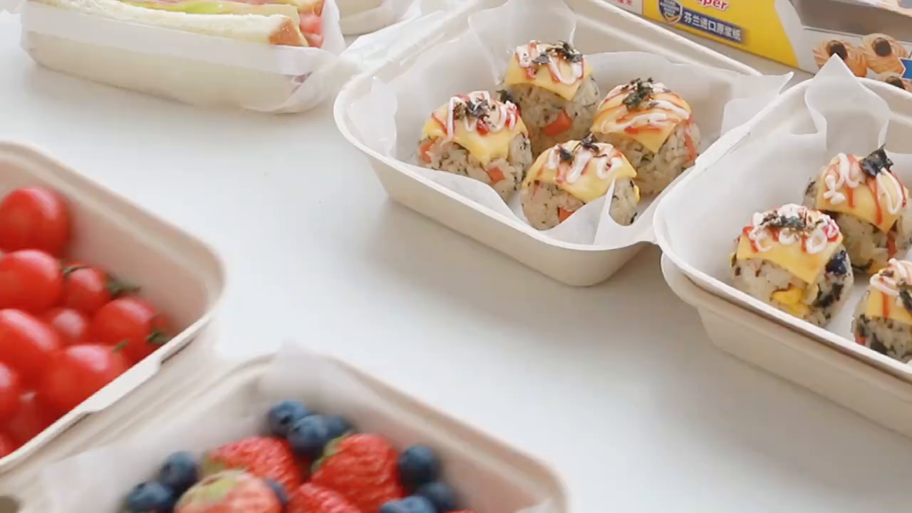 春游野餐必备食谱芝士烤饭团&火腿三明治