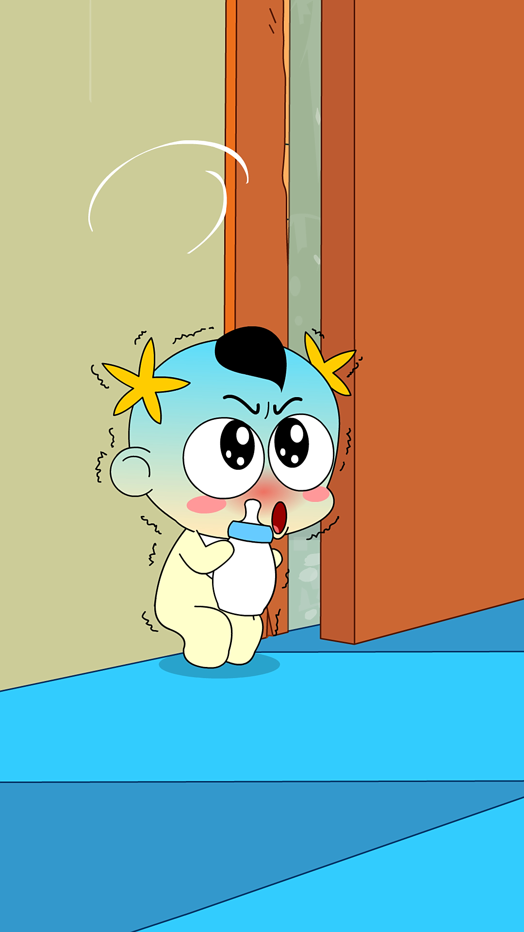 奶瓶小星:门外的寒风,搞笑动画短片小视频