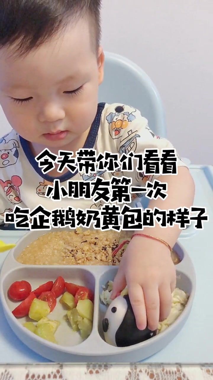 把企鹅奶黄包当作宝宝哄它睡觉