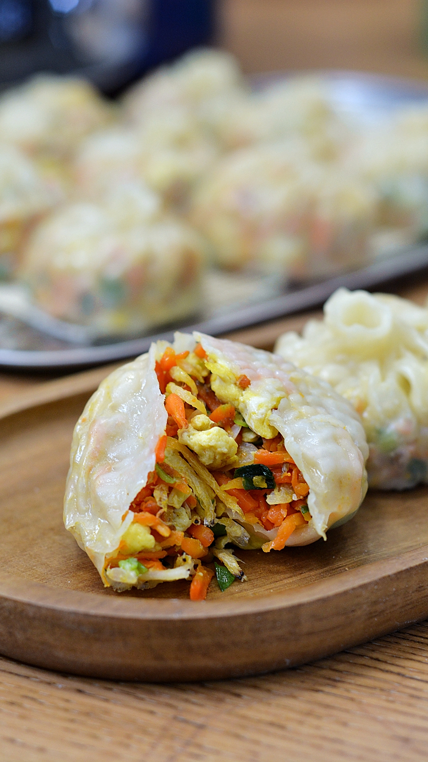 加了鸡蛋的素馅包子,薄皮大馅,营养美味